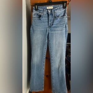 Madewell Blue Mid Rise Kick Out Jeans